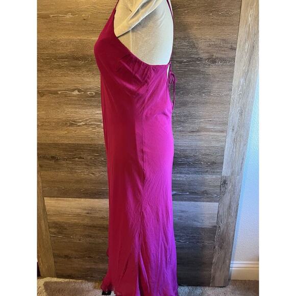 Fushia Silk Dress Cocktail Open Back Custom More Italy Sz Small Party Formal - Picture 5 of 10